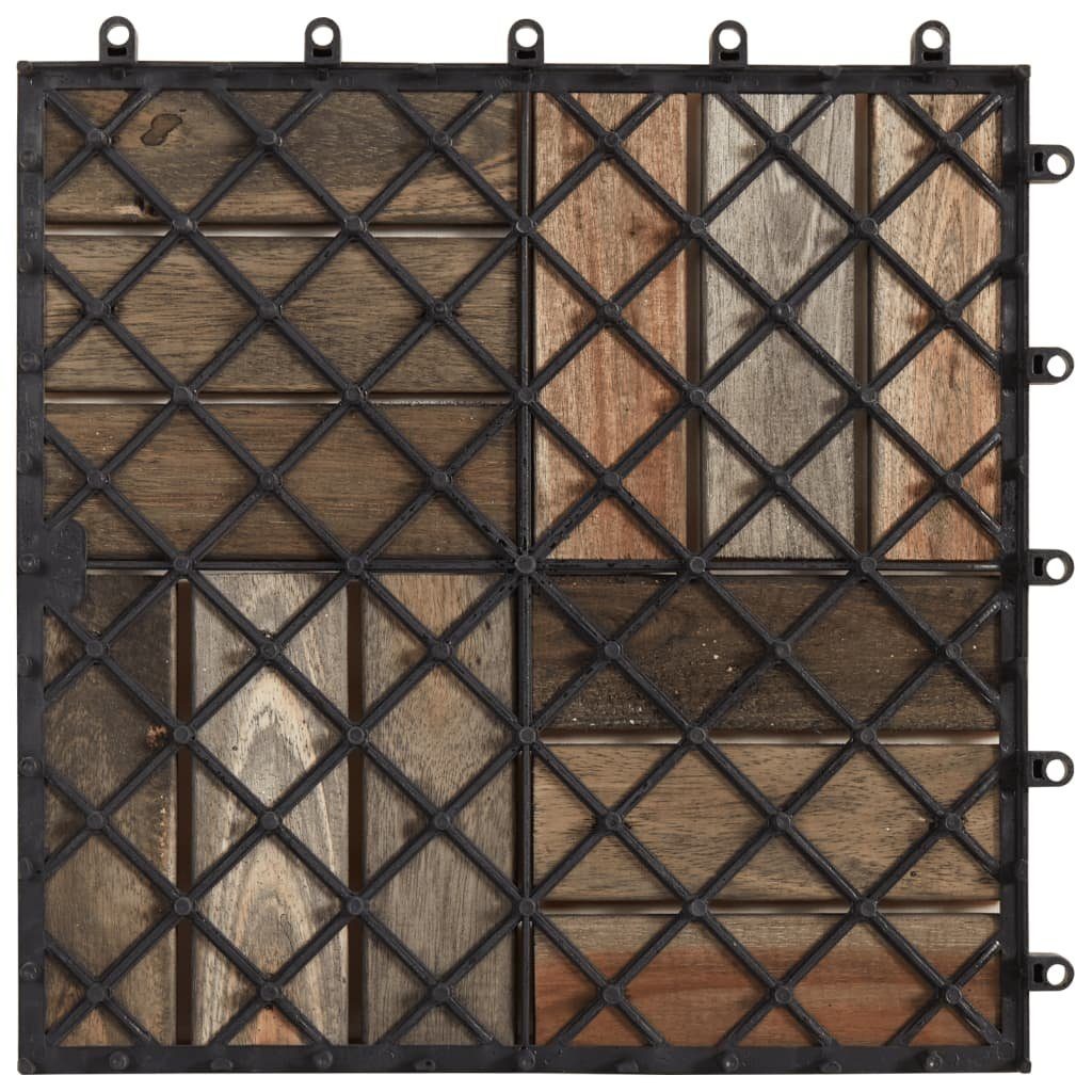 Teppichboden Terrassenfliesen 10 Stk. Grau 30×30 cm Massivholz Akazie, vidaXL, Höhe: 240 mm