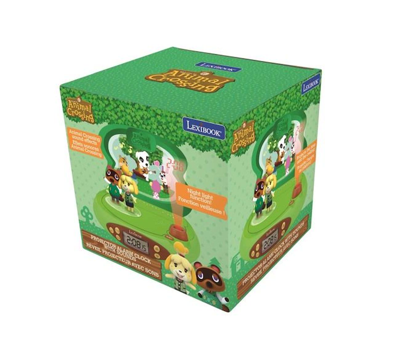 Réveil Projecteur Animal Crossing en 3D avec Sons vert