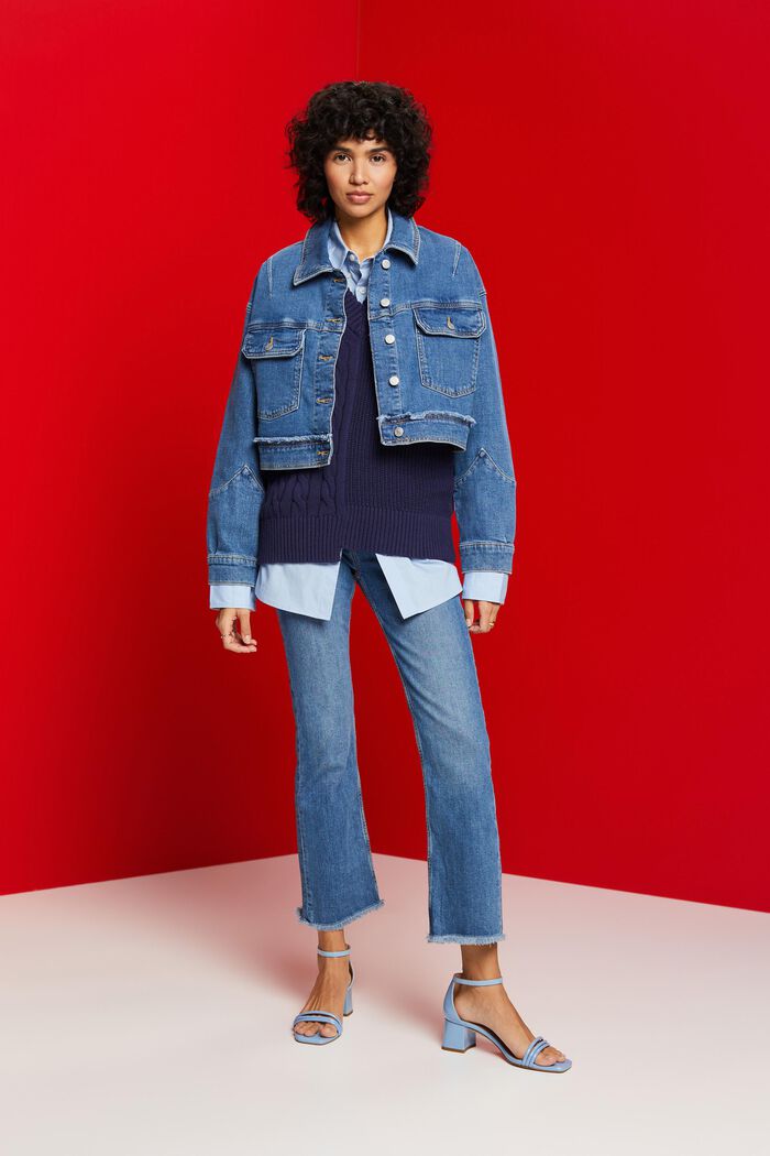 Oversize Jeansjacke in Cropped-Länge