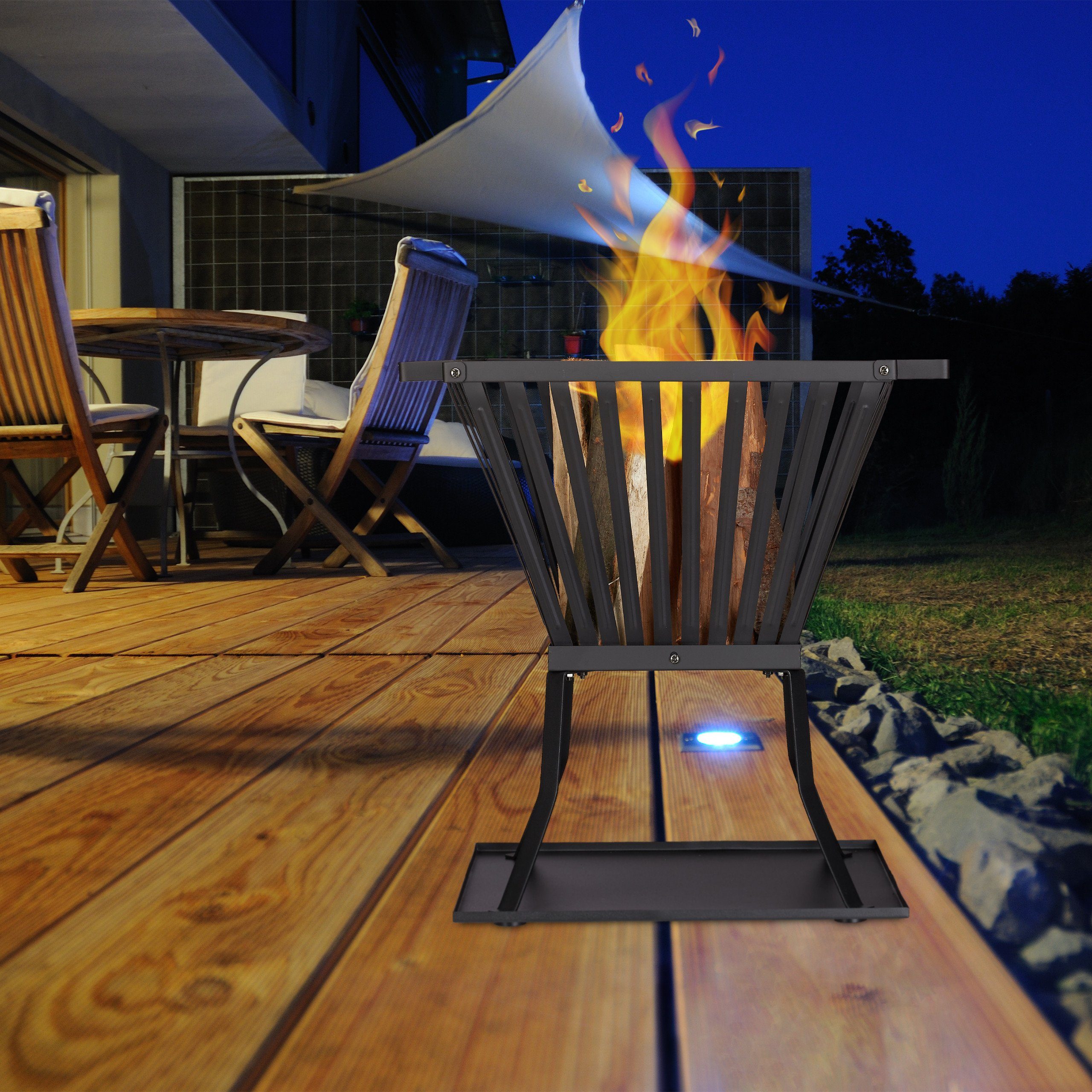 relaxdays Feuerkorb Feuerkorb XL mit Schürhaken