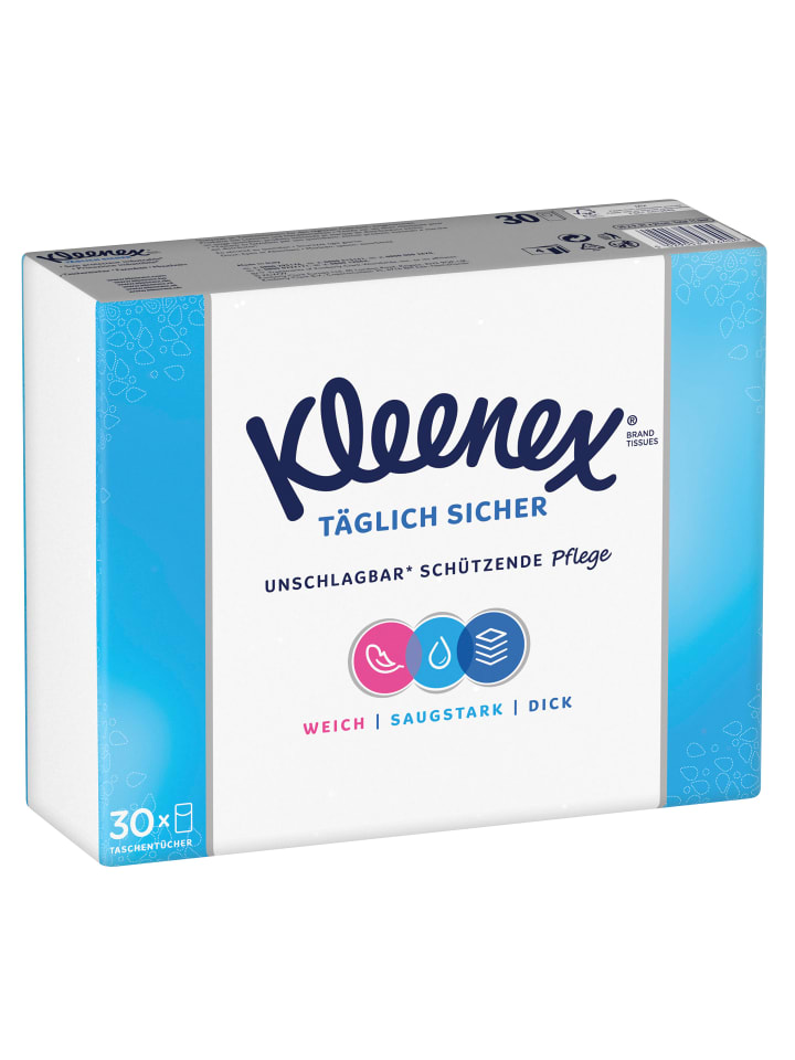 Kleenex Täglich Sicher Taschentücher 4-lagig 10 x 30 Päckchen à 9 Tücher günstig kaufen onesize