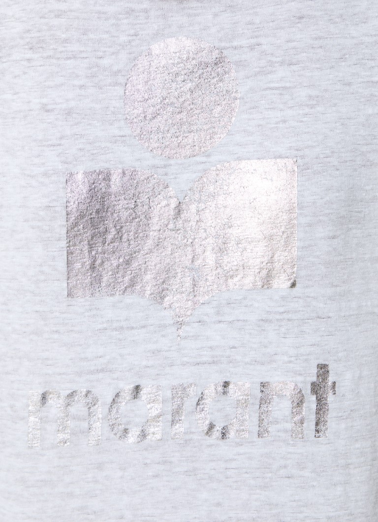 T-shirt in lino Isabel Marant Zewel con stampa logo