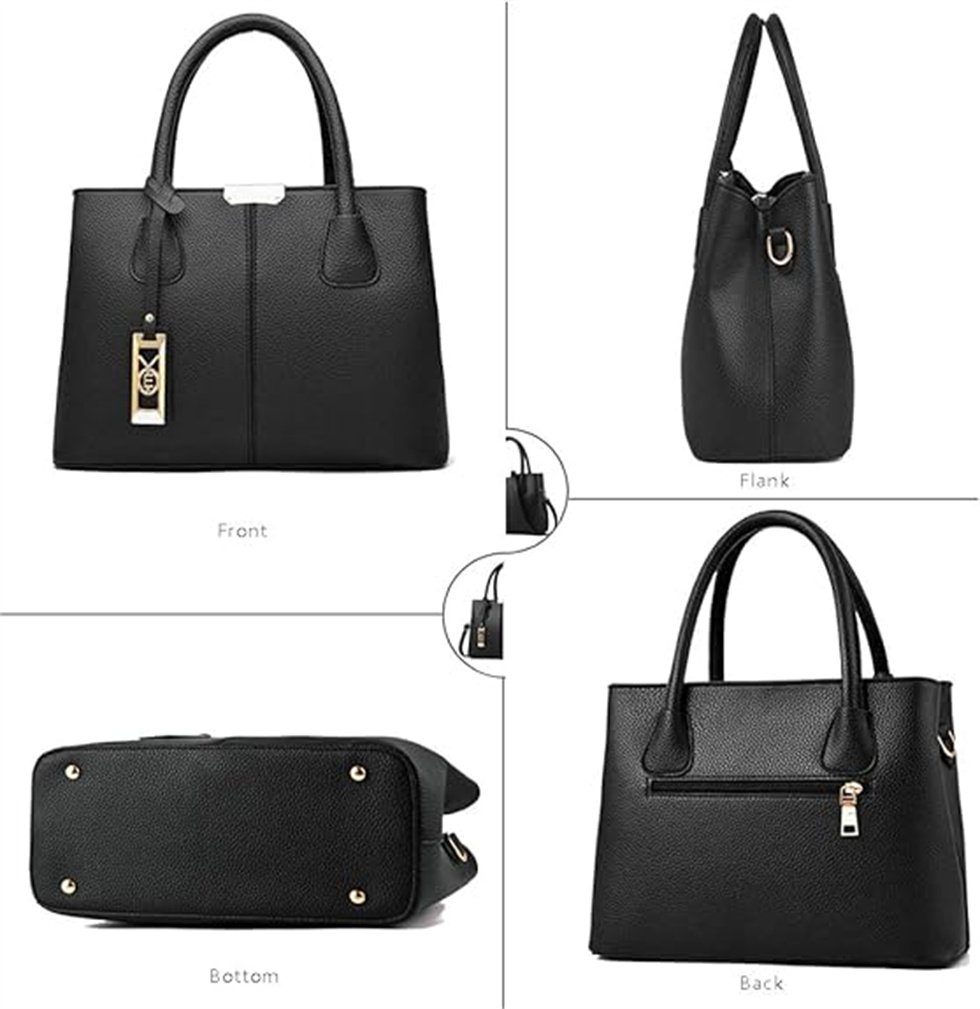 REDOM Henkeltasche Umhängetasche Handtasche Tragetasche Aktentasche Tasche Damen Frauen (Schultertasche Arbeitstasche Messenger-Tasche Top Griff Schultergurt, Freizeittasche, Unitasche, Bürotasche, Kunstleder, Kunstledertasche), für Frau Frauen Junge