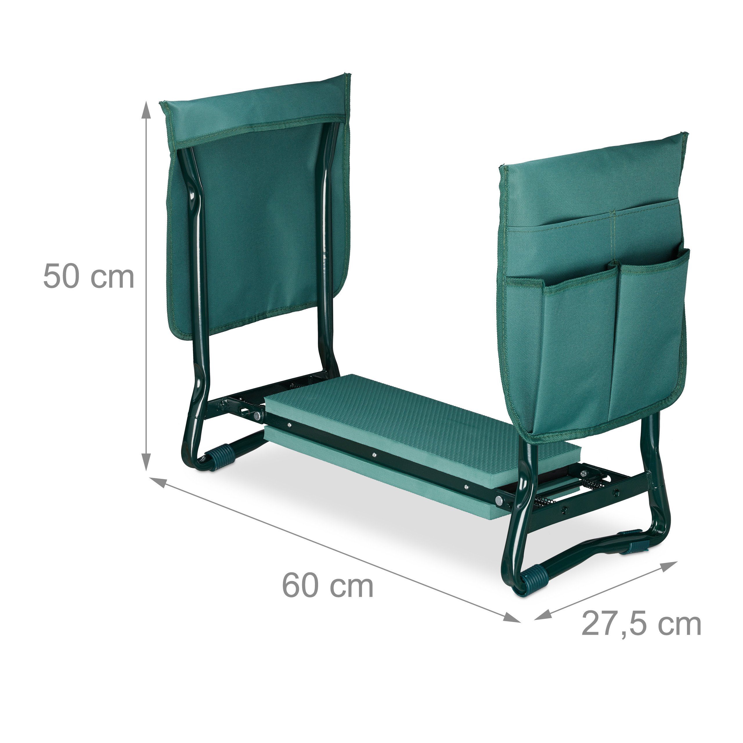 relaxdays Arbeitshocker Kniebank mit Taschen