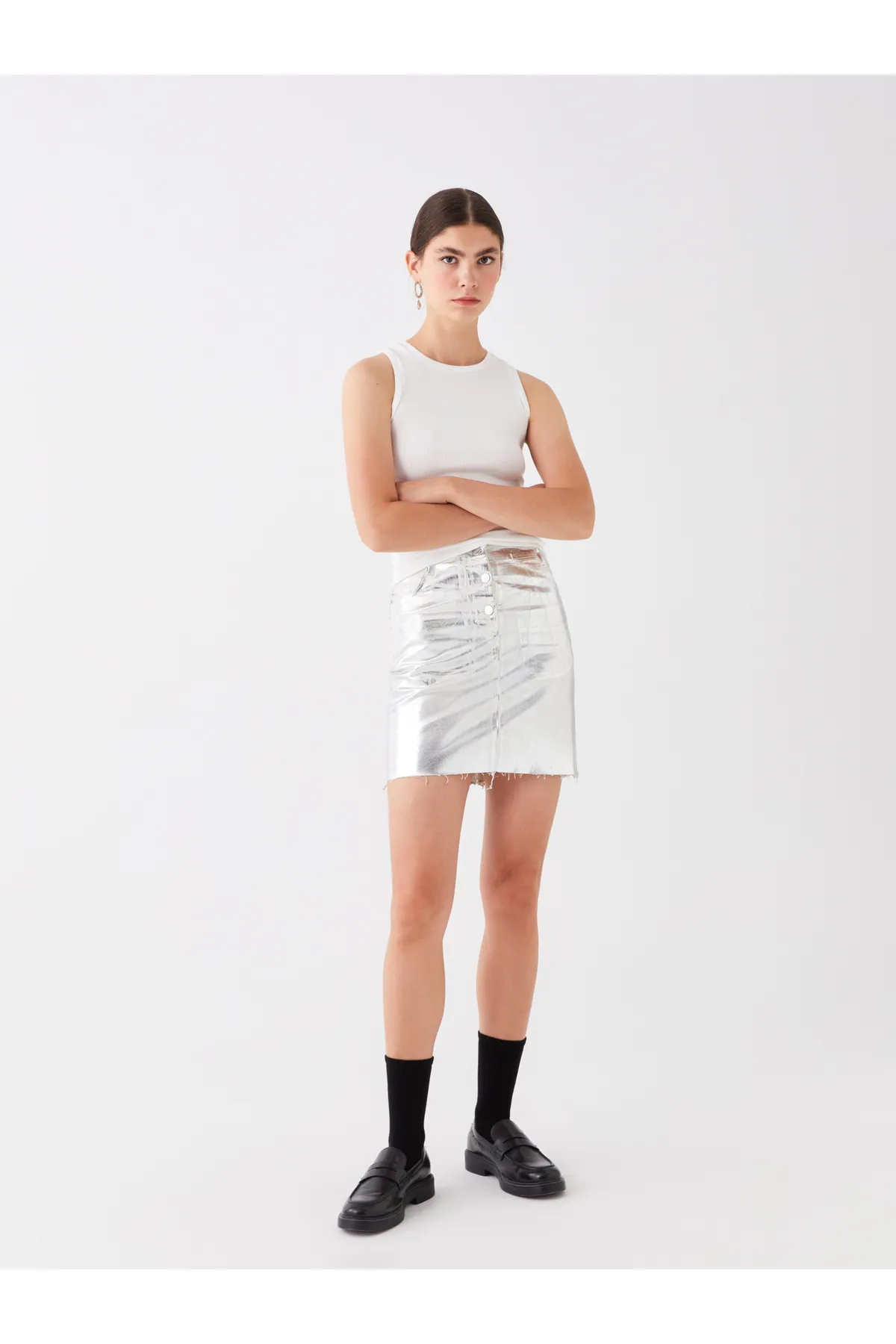 LC Waikiki  Einfarbiges Athlete-Shirt für Damen mit Rundhalsausschnitt