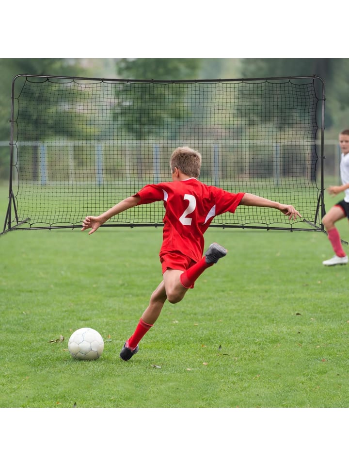COSTWAY Fußballtor für Kinder 372,5x182,5cm in Schwarz günstig kaufen onesize