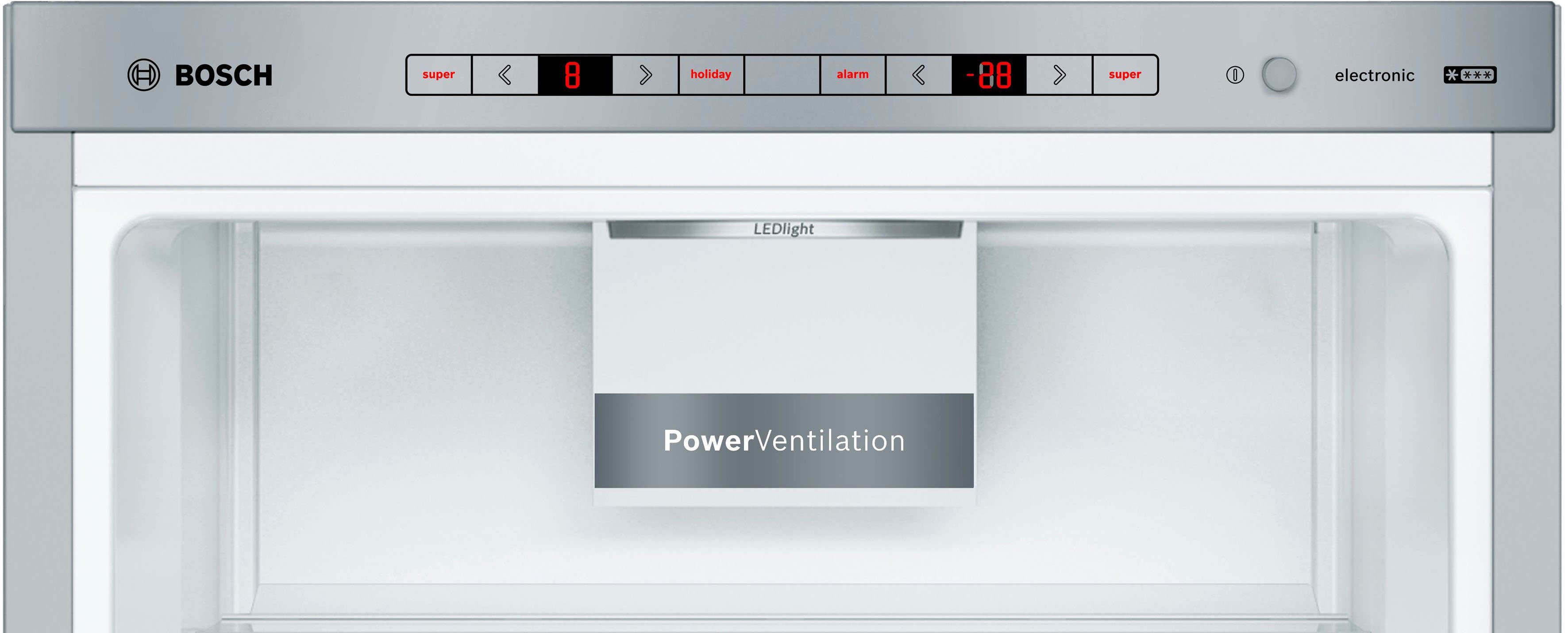 BOSCH Kühl-/Gefrierkombination KGE49AICA, 201 cm hoch, 70 cm breit, XXL Fassungsvolumen von 419 l