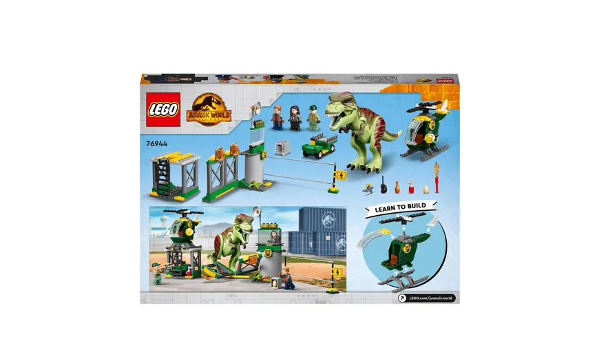 LEGO Jurassic World 76944 T. Rex Ausbruch, Dinosaurier-Spielzeug