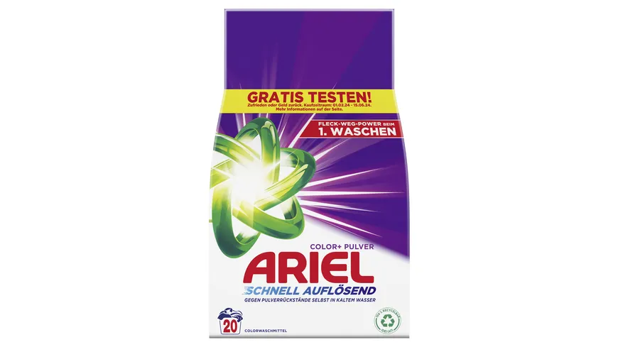 Ariel Colorwaschmittel schnell auflösend Color+ Pulver 1.2 kg