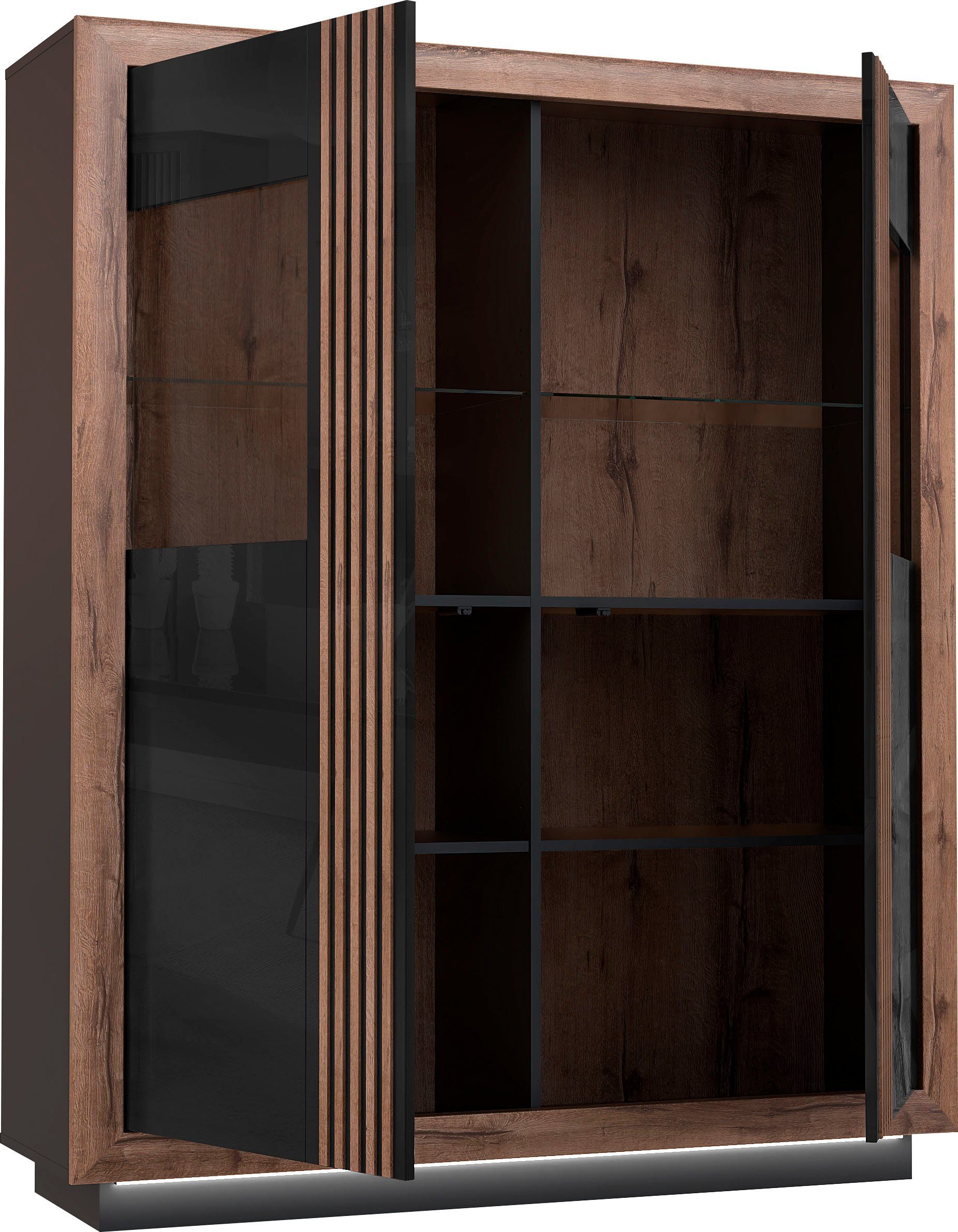 FORTE Highboard Savona, Höhe 161 cm, inkl. Beleuchtung