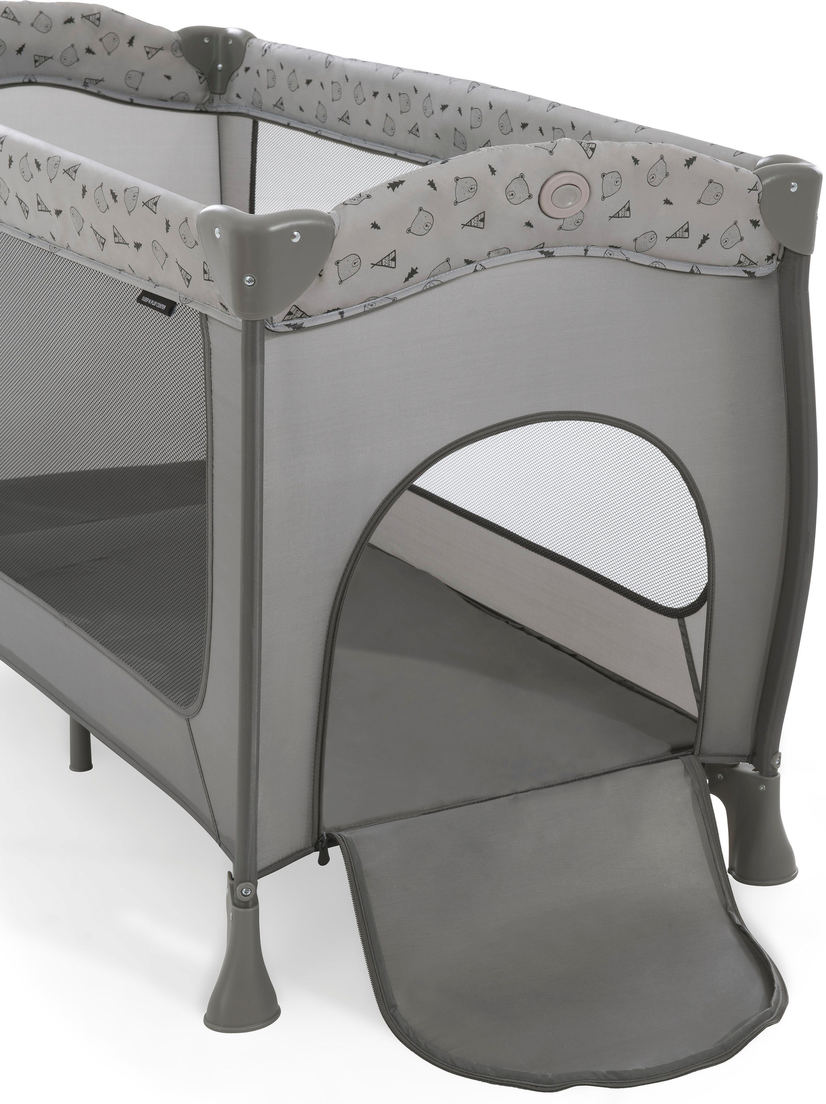 Hauck Baby-Reisebett Sleep N Play, nordic grey, 6-tlg., inkl. Transporttasche