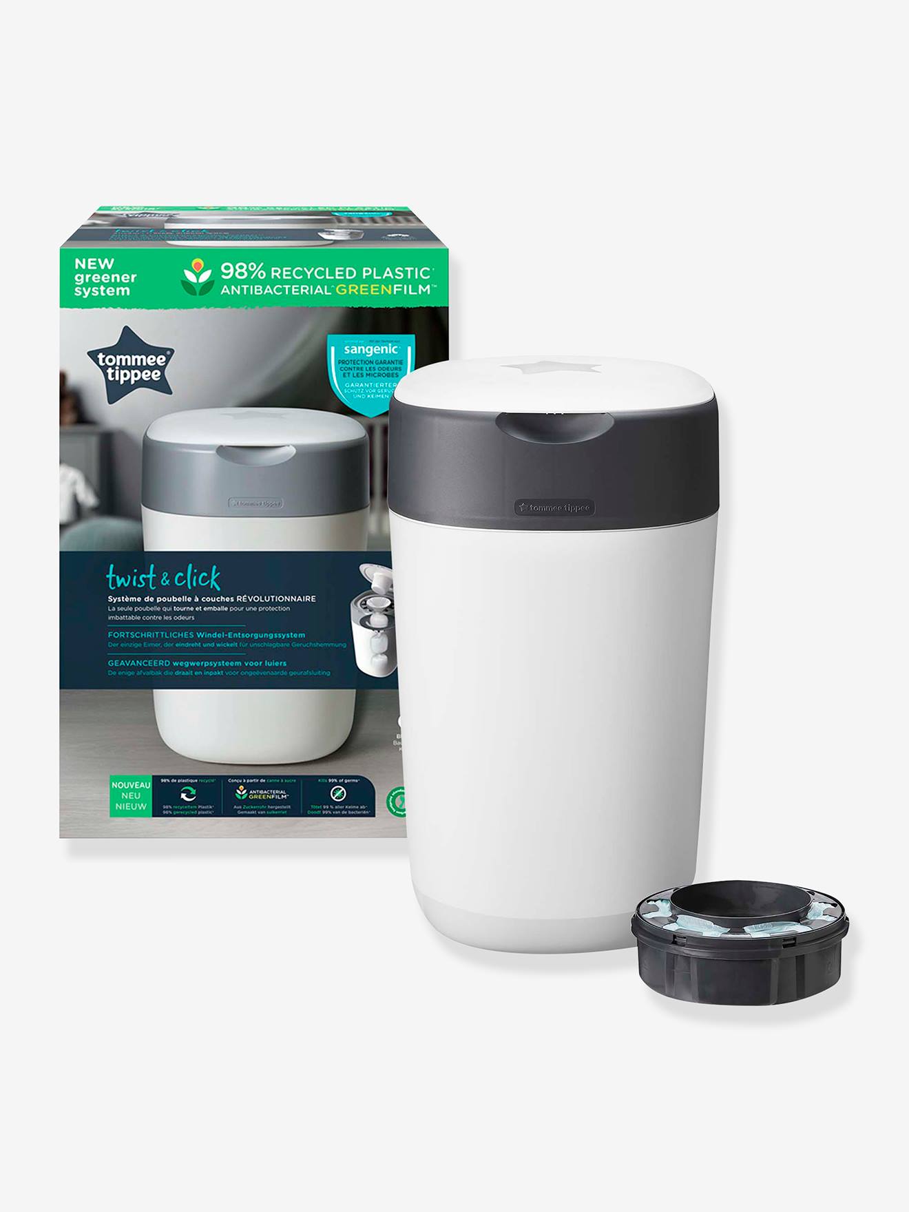 Tommee tippee Windeleimer Twist & Click TOMMEE TIPPEE inkl. 1 Nachfüllkassette - weiß