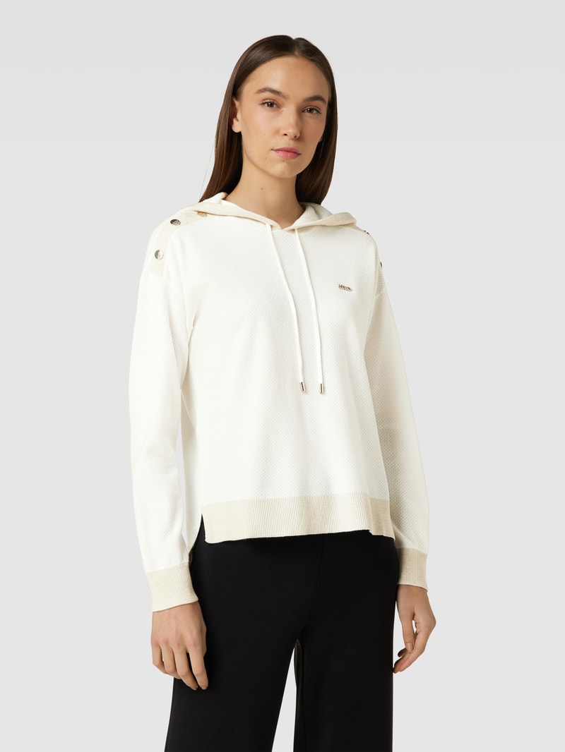 Hoodie mit Zierknöpfen in offwhite
