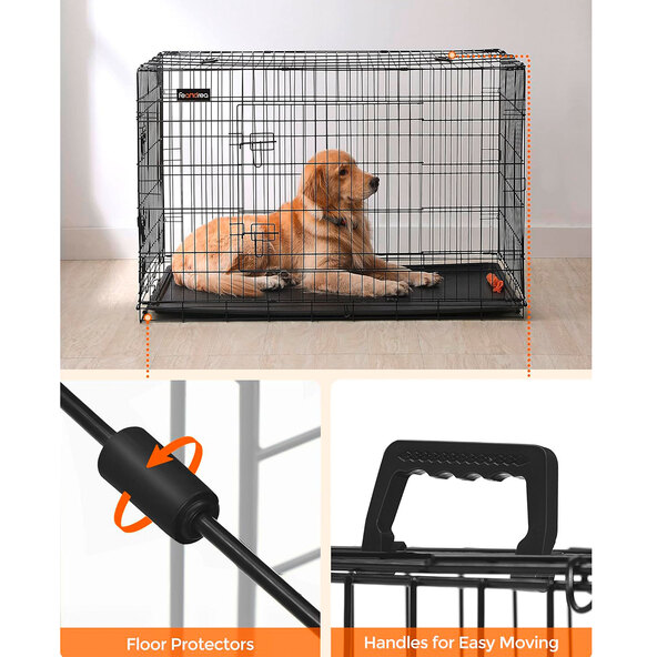Hundekäfig klappbar, mit 2 Türen