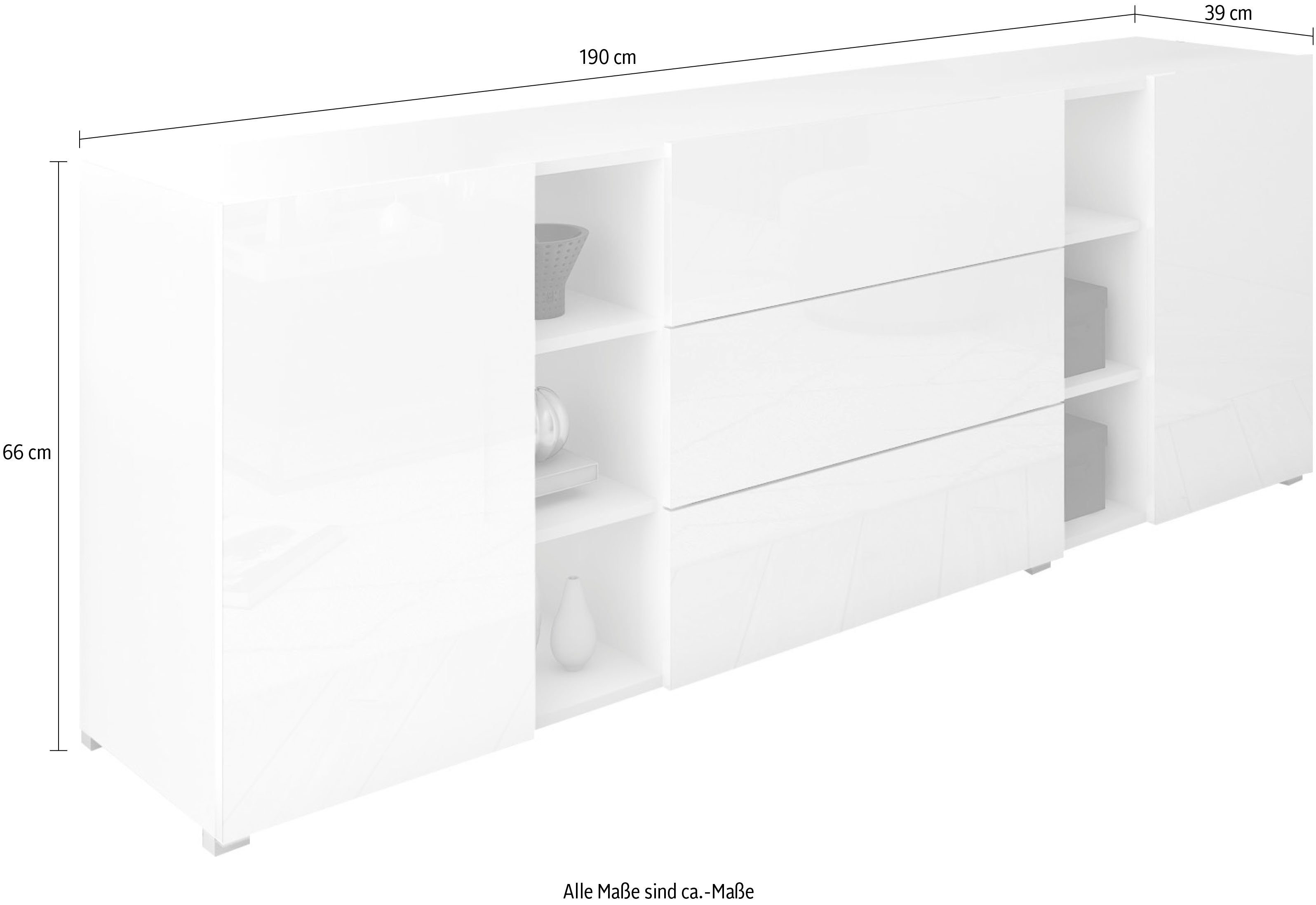 INOSIGN Sideboard BERLIN, Breite 190 cm