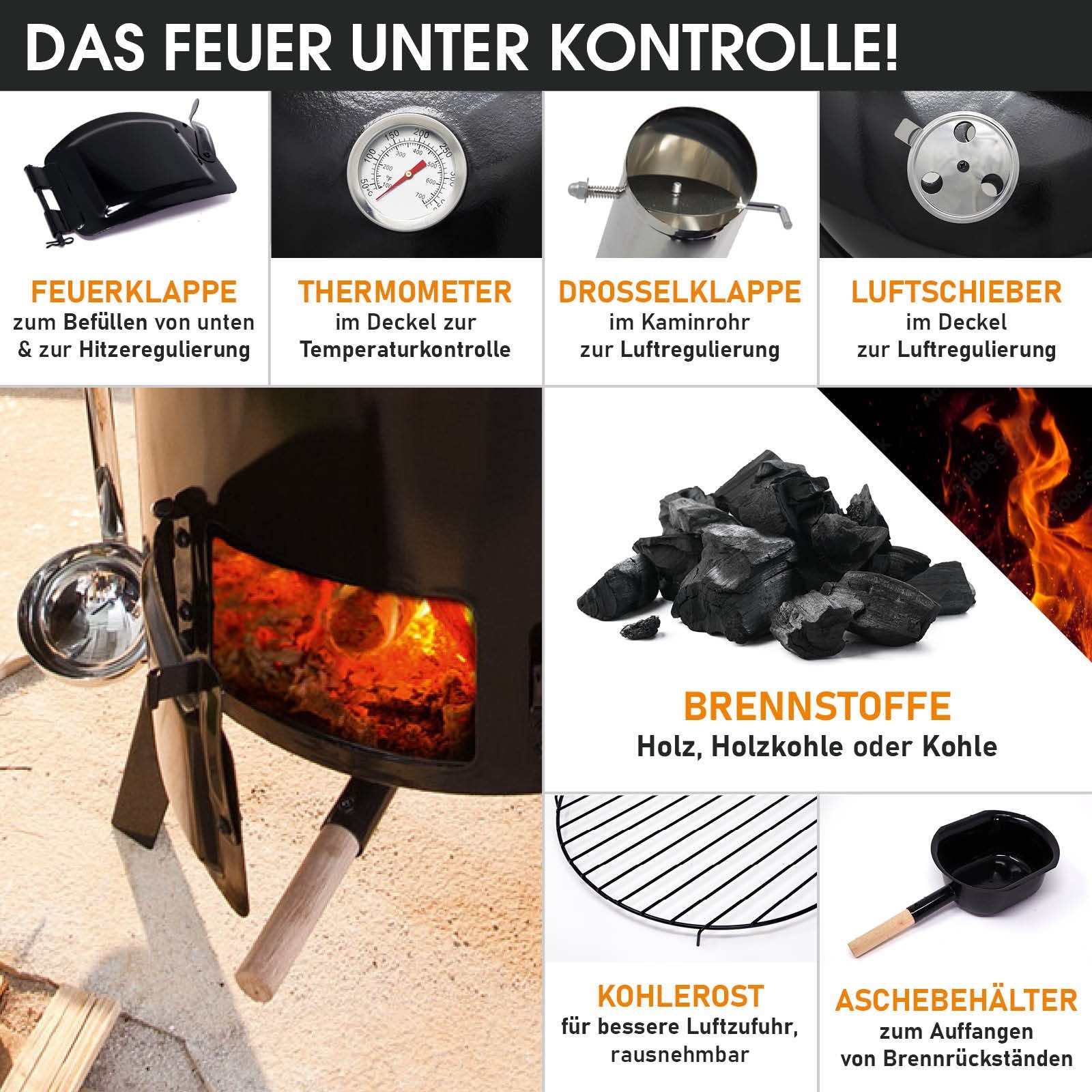 BRAST Kombigrill Eintopfofen mit Grillfunktion Ofen Kugelgrill Barbecue Grill, Outdoor-Küche Gulaschkanone Suppenkessel Hähnchenbräter, Ungarischer Gulaschkessel aus Stahlblech inkl. Zubehör