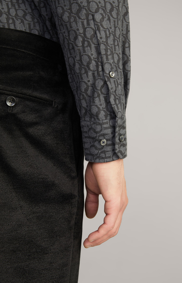 Hemd Pit in Dunkelgrau gemustert