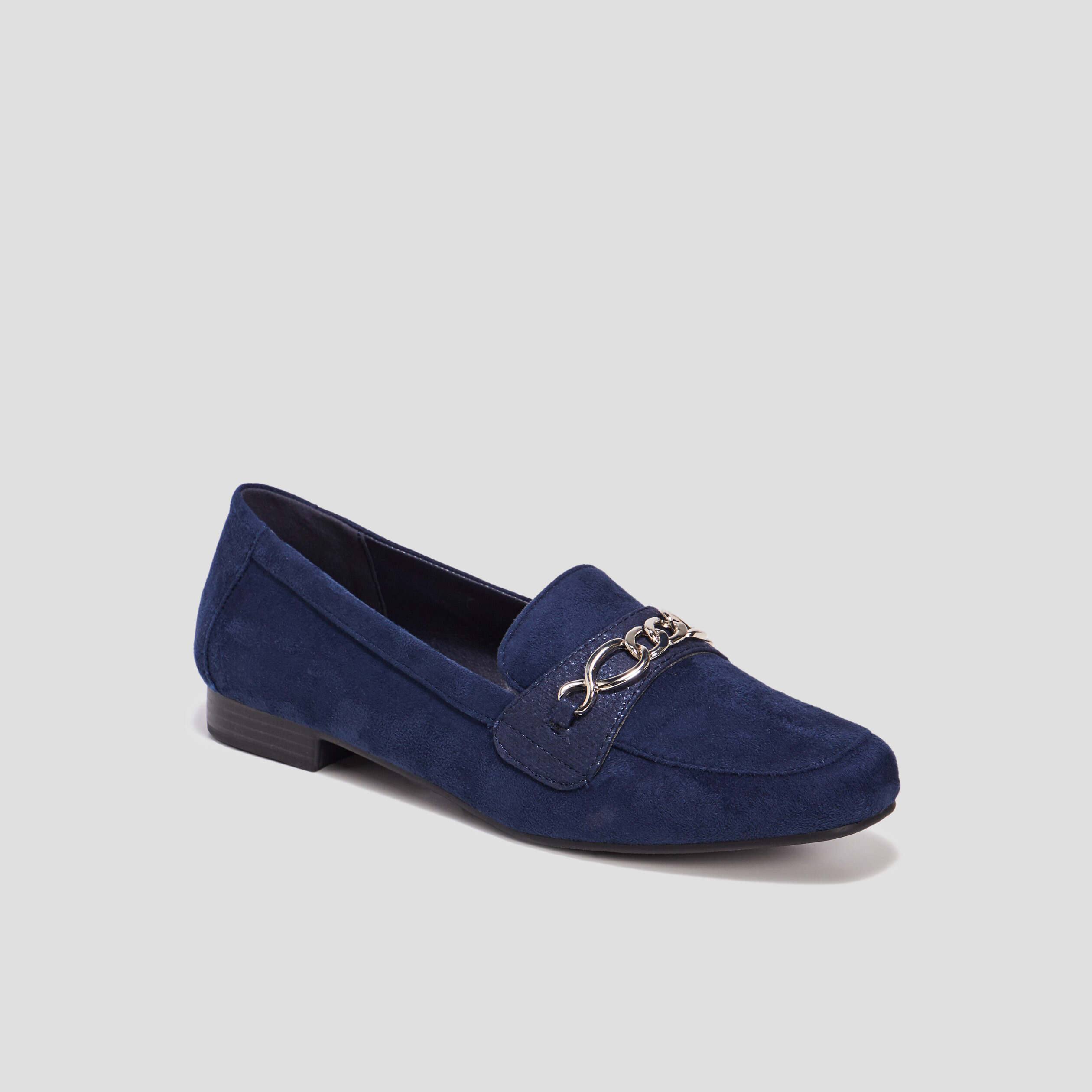 Mocassins plats suède bleu marine femme | La Halle