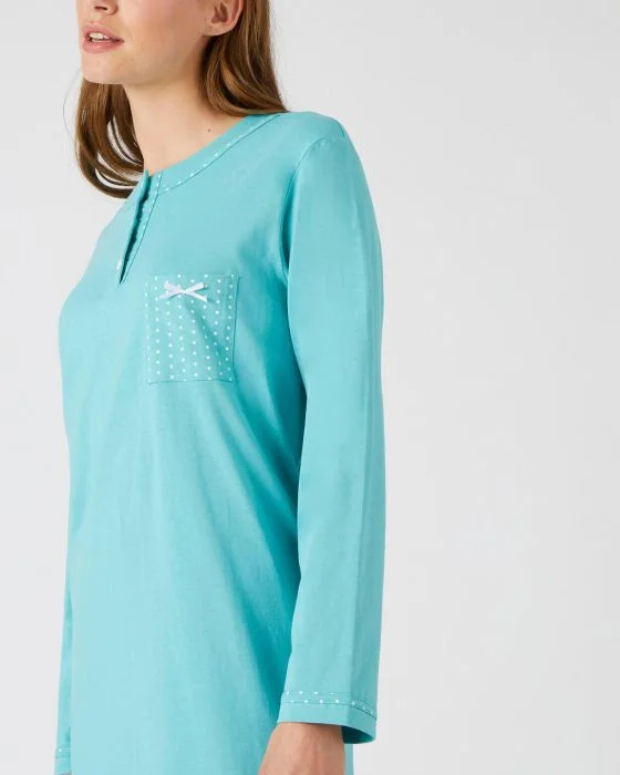 Chemise de nuit manches longues, maille jersey