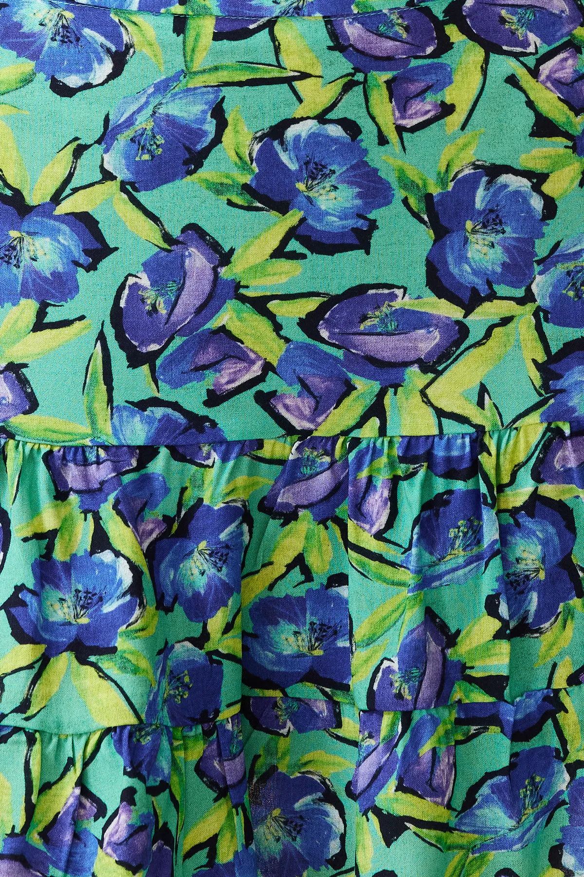 Trendyol Collection  Gewebtes Blusenrock-Set mit Ballonärmeln und Blumenmuster TBESS24AU00046