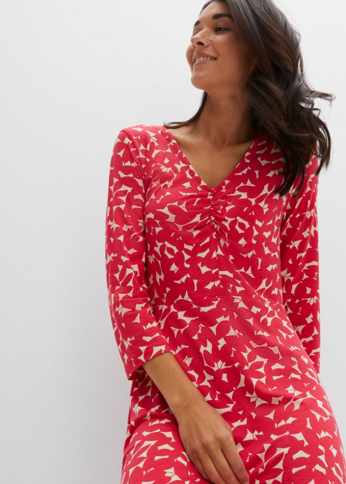 Jerseykleid mit Raffung