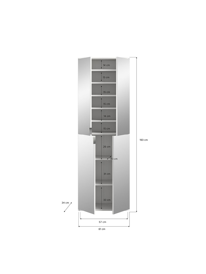 ebuy24 Garderobenmöbel ProjektX Eiche 212 x 34 cm günstig kaufen onesize