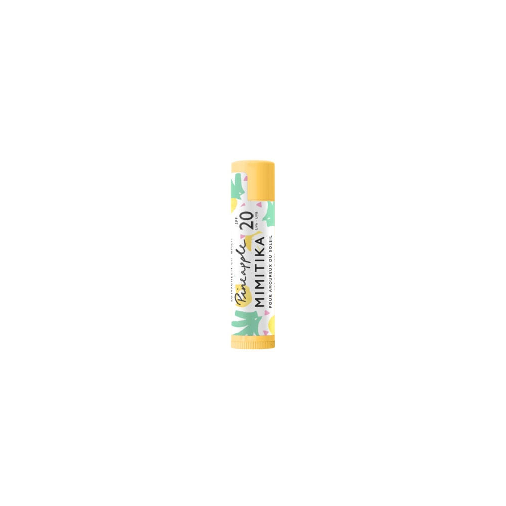 Mimitika Stick Lèvres Protecteur SPF20 - Ananas Formule naturelle. Protège, nourrit, adoucit et apporte un soin complet.