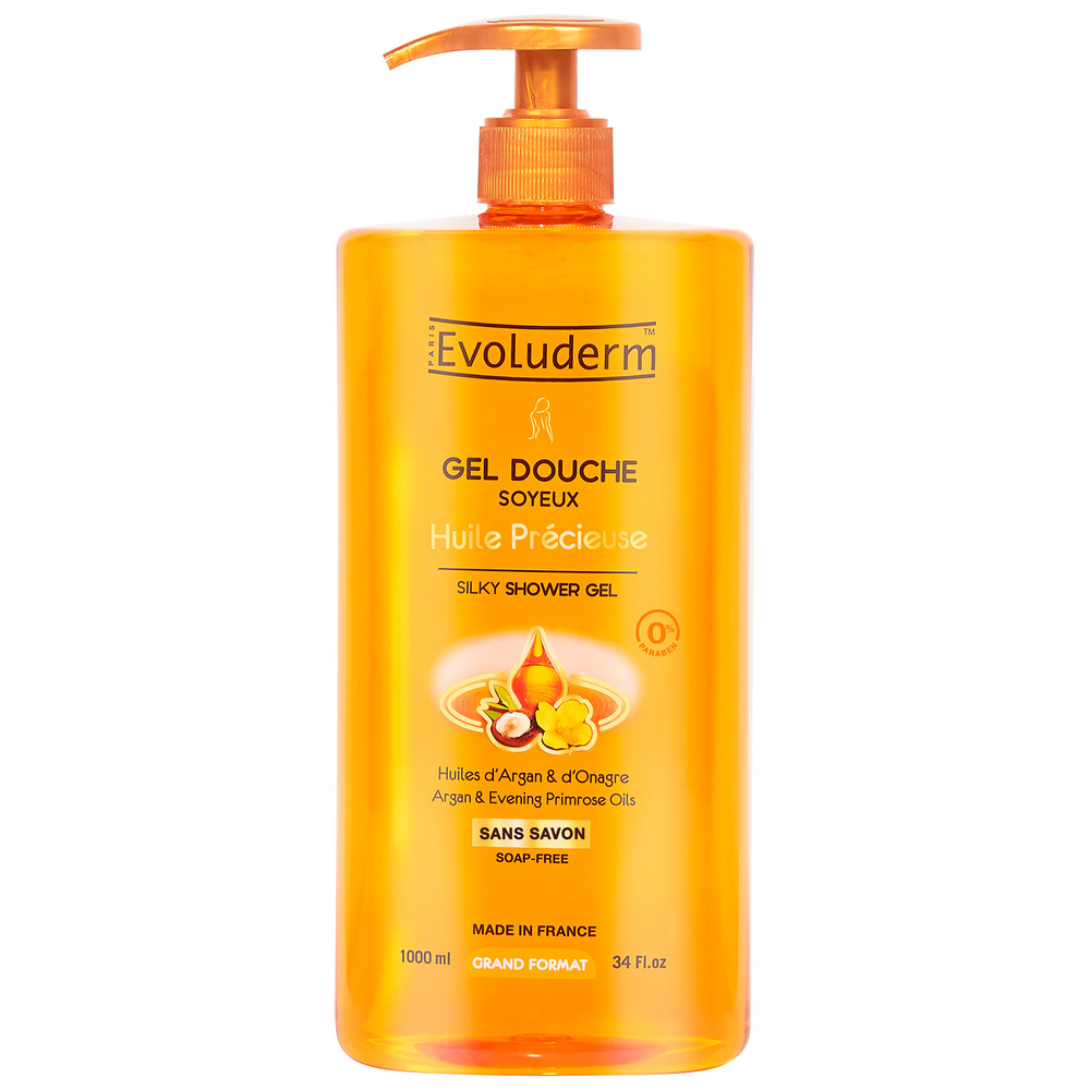 evoluderm Huile Précieuse Gel douche Soyeux - 1000 ml