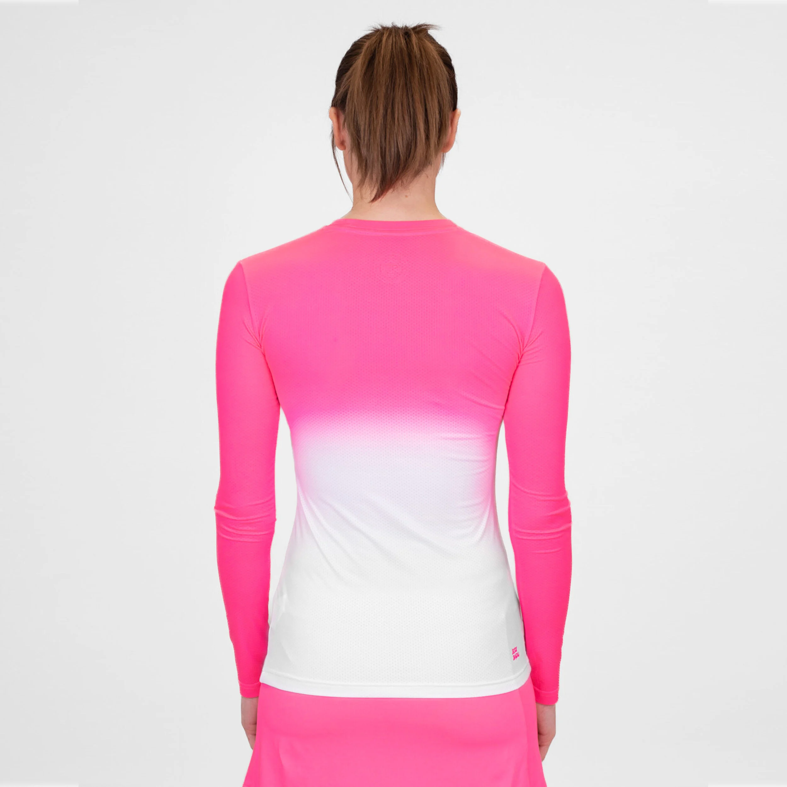 Crew Gradiant Longsleeve Damen - Pink, Weiß