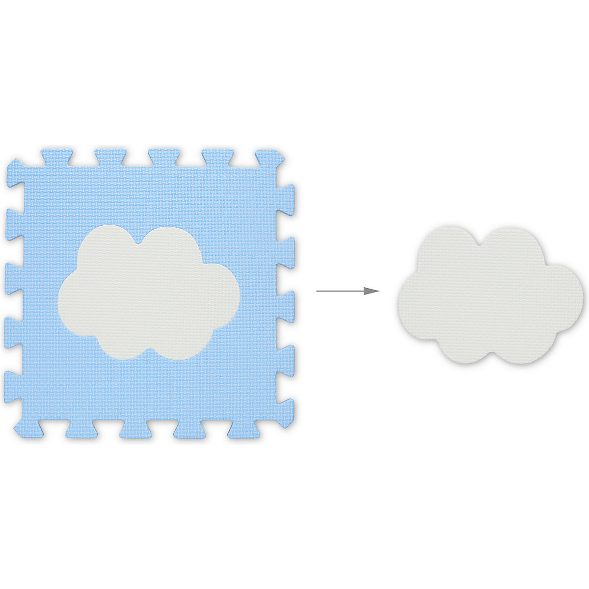 18-tlg. Puzzlematte Wolke