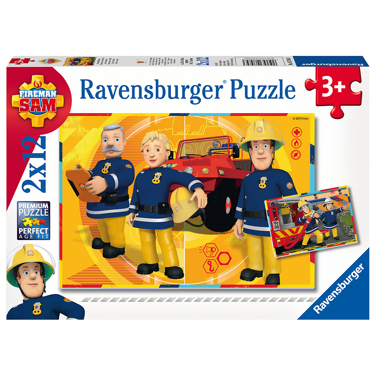 2er Set Puzzle, je 12 Teile, 26x18 cm, Feuerwehrmann Sam