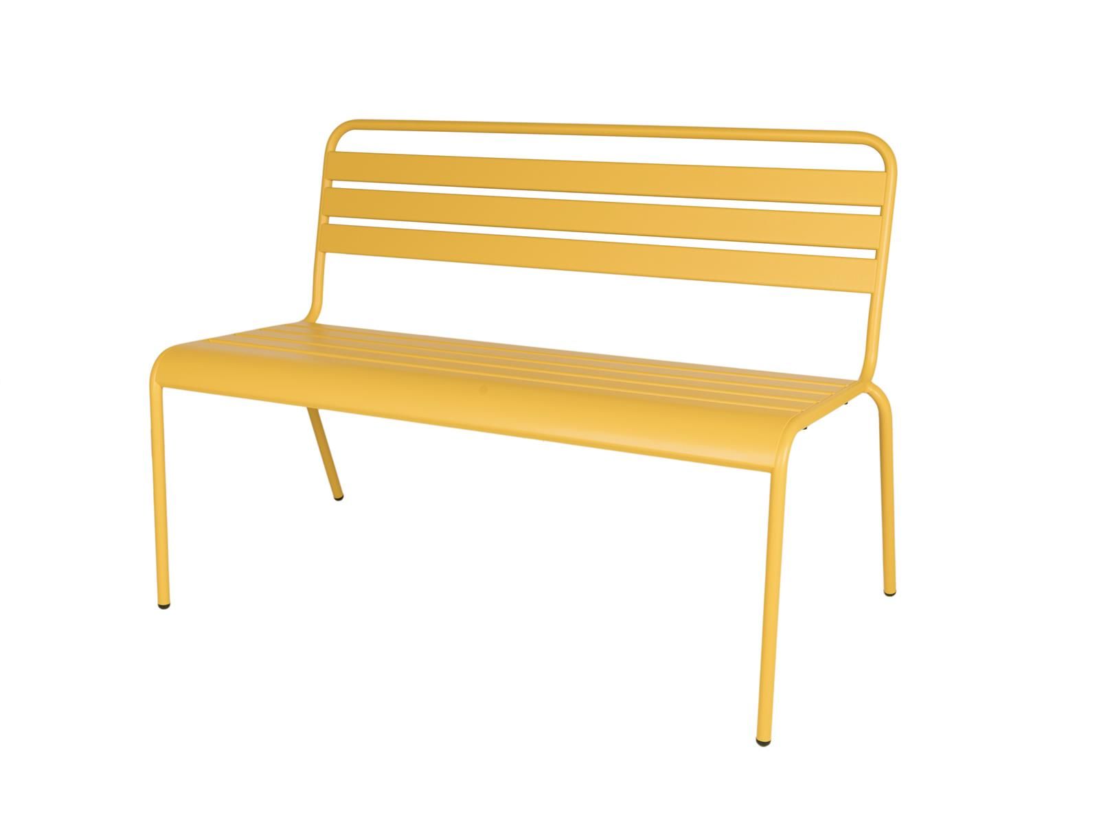 MaximaVida Max 120 cm okergelbe Metall Gartenbank