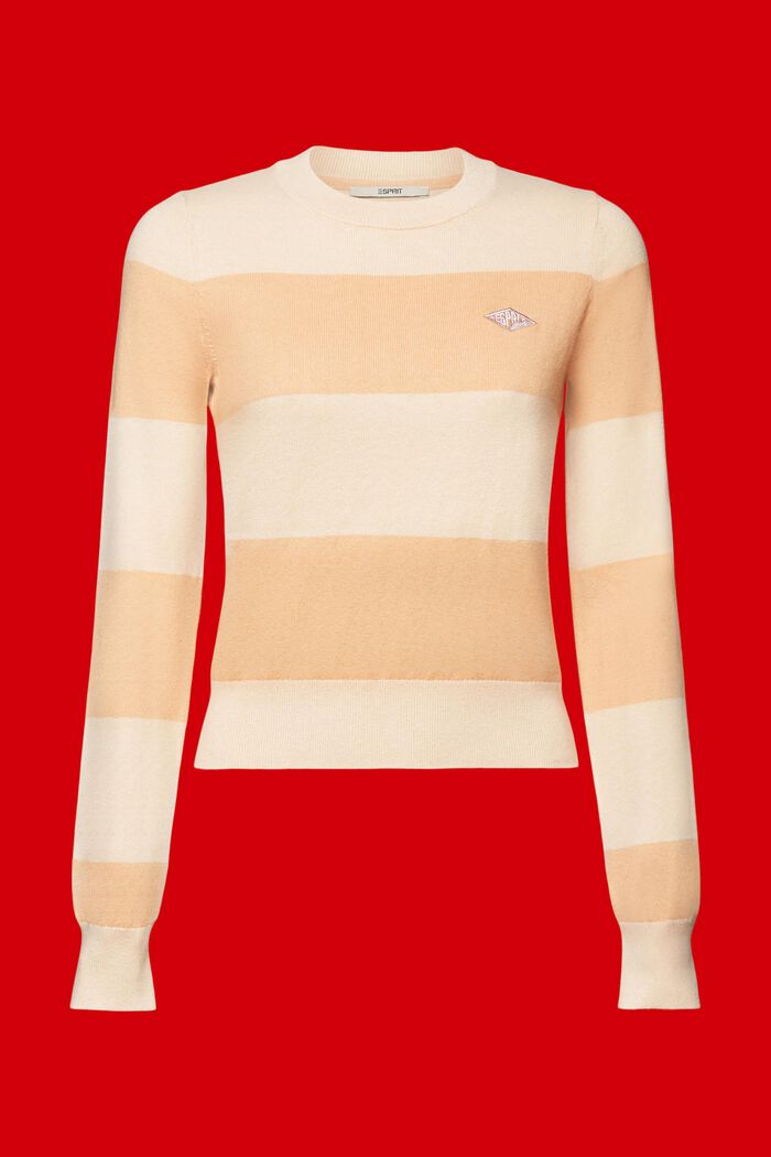 Gestreifter Baumwollpullover mit Kaschmir