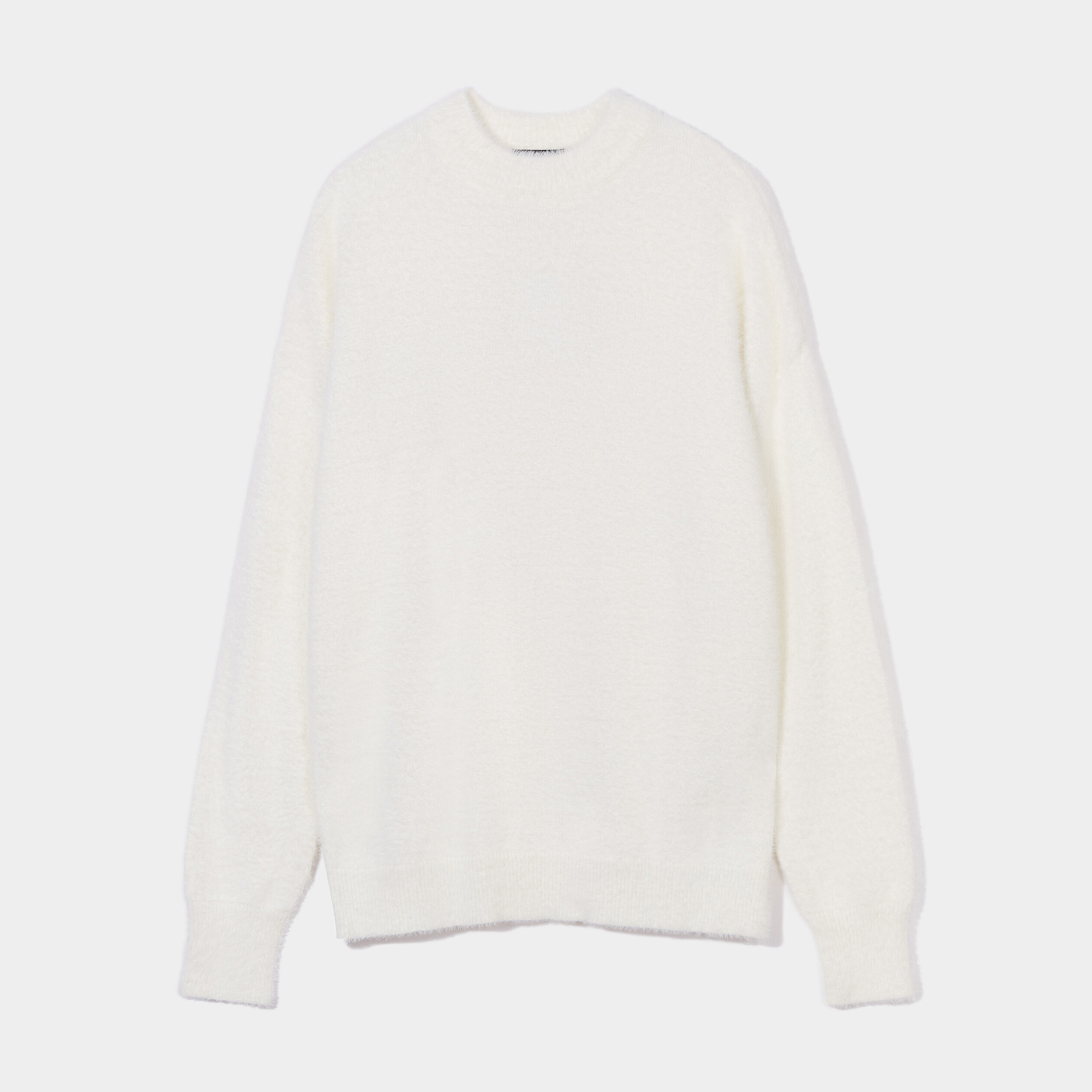 Pull mailles duveteuses col montant blanc femme | La Halle