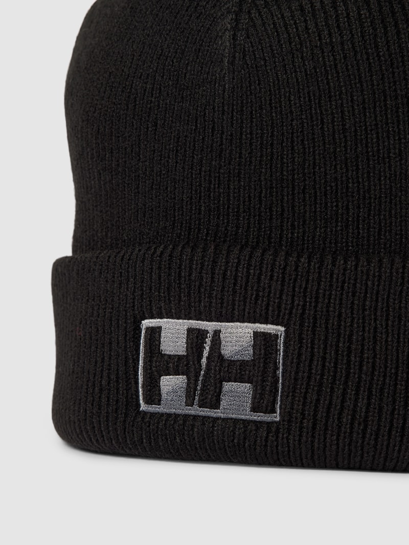 Beanie mit Logo-Stitching in schwarz