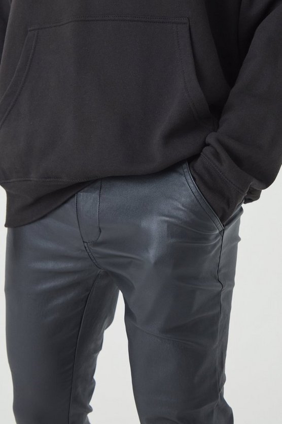 Beschichtete Skinny Twill-Hose