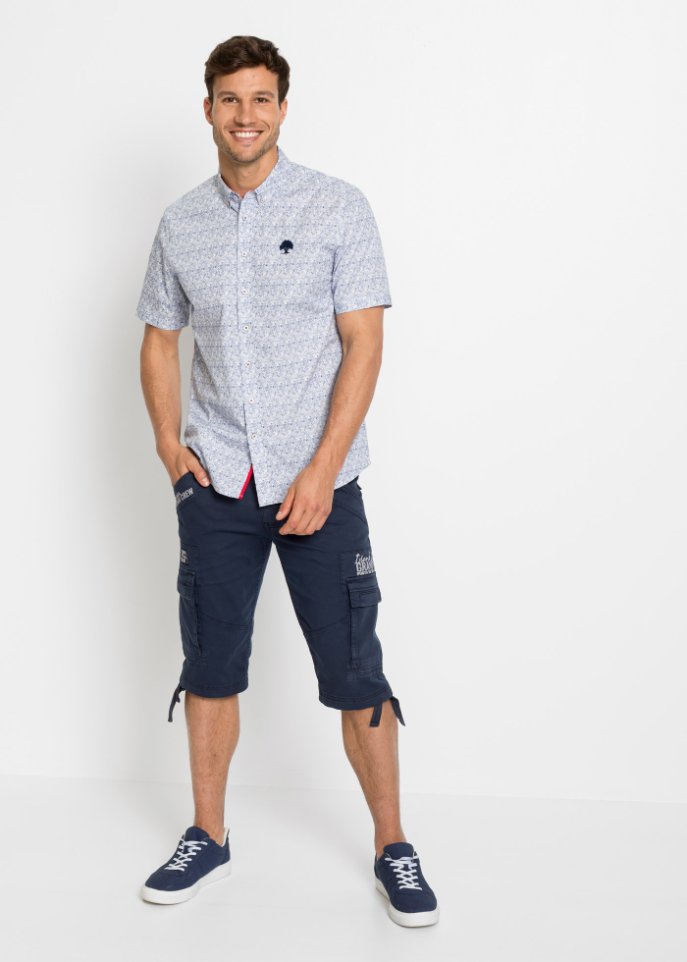Long-Bermuda mit Cargotaschen, Regular Fit