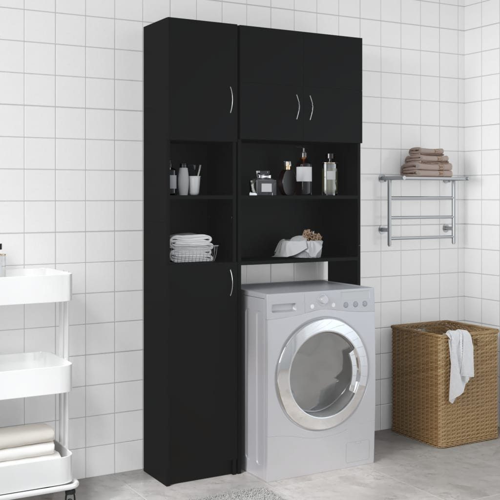 vidaXL Waschmaschinenumbauschrank Waschmaschinenschrank-Set Weiß 96 x 25,5 x 190 cm Holzwerkstoff