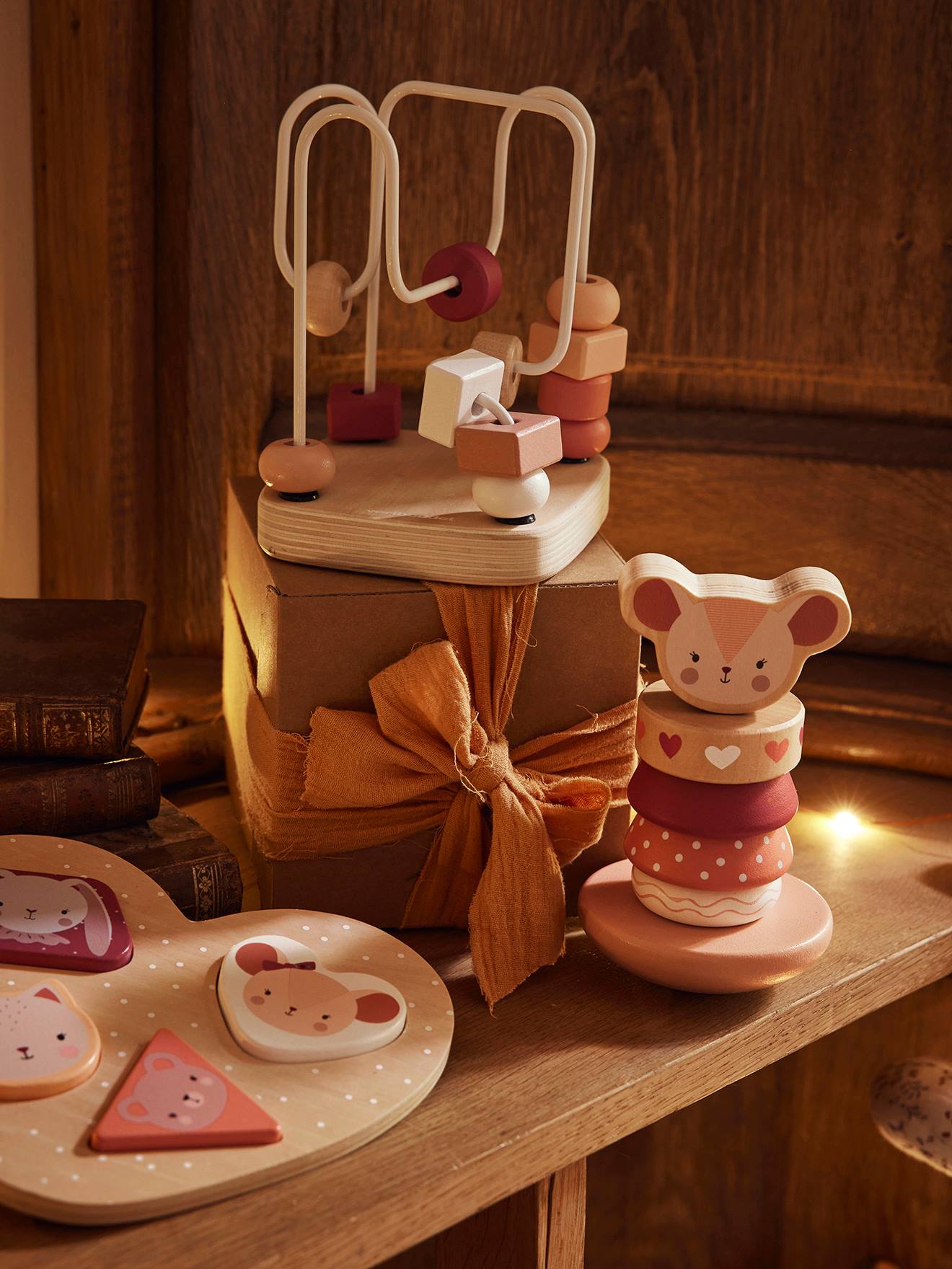 Coffret 3 jeux d'éveil GRENIER en bois FSC® beige