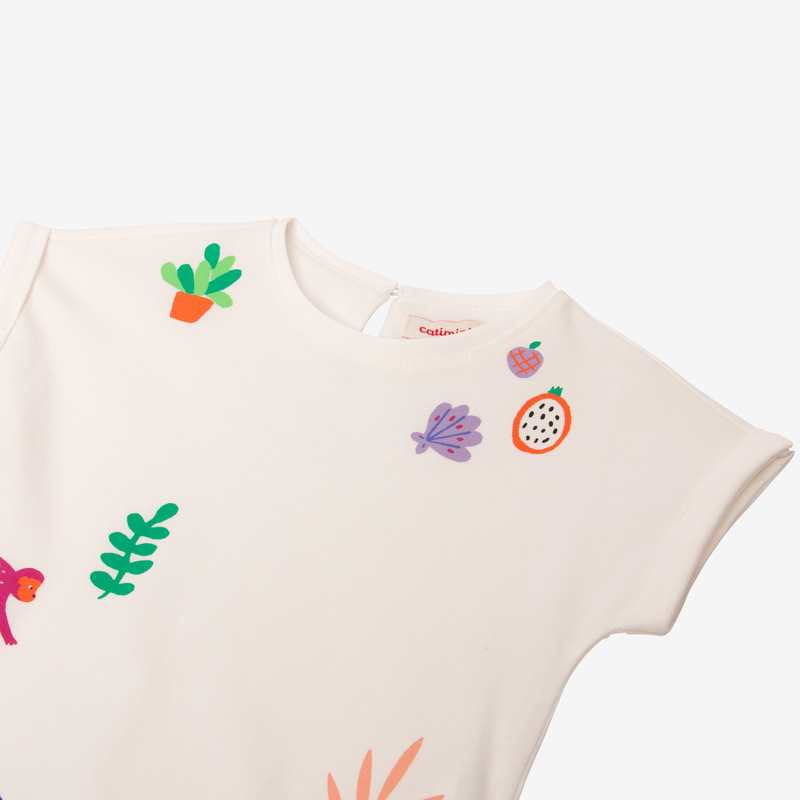 T-shirt bébé fille exotique beige Catimini