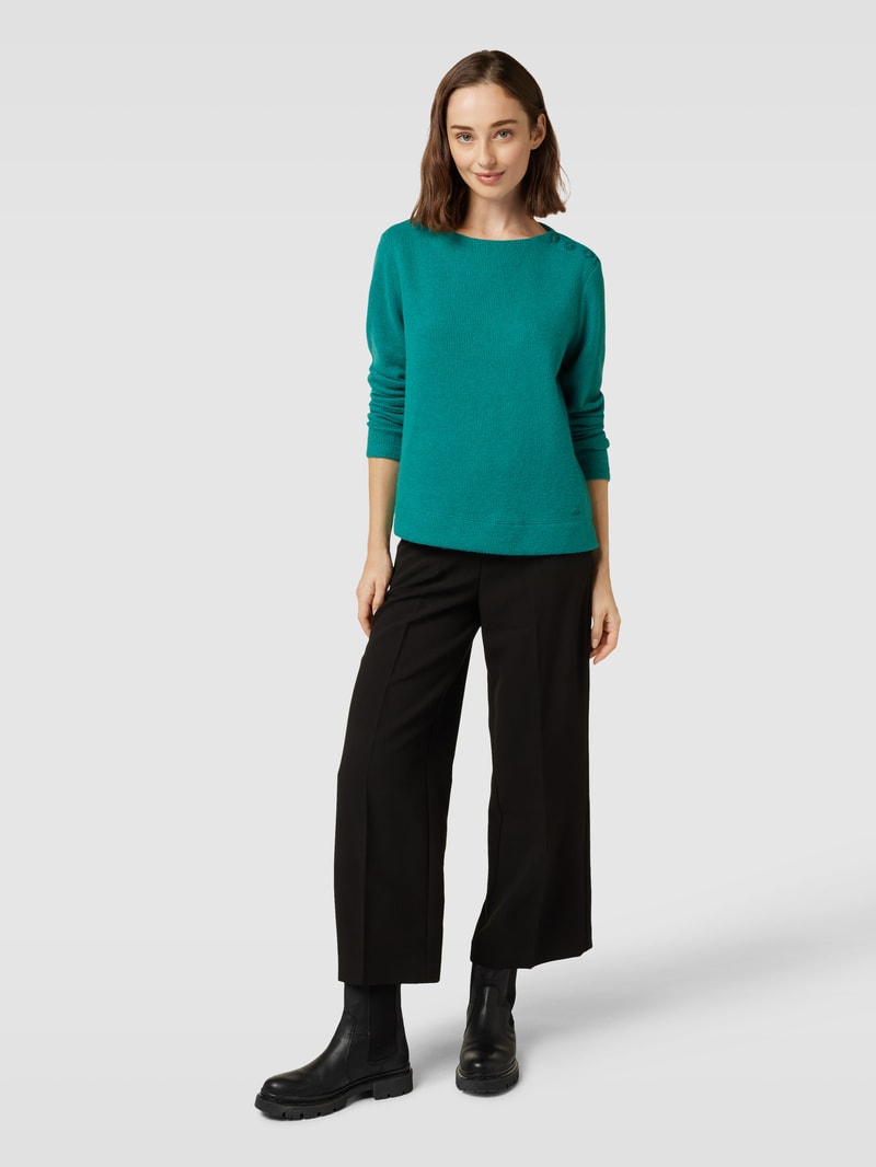 Strickpullover mit Viskose-Anteil und U-Boot-Ausschnitt in bottle