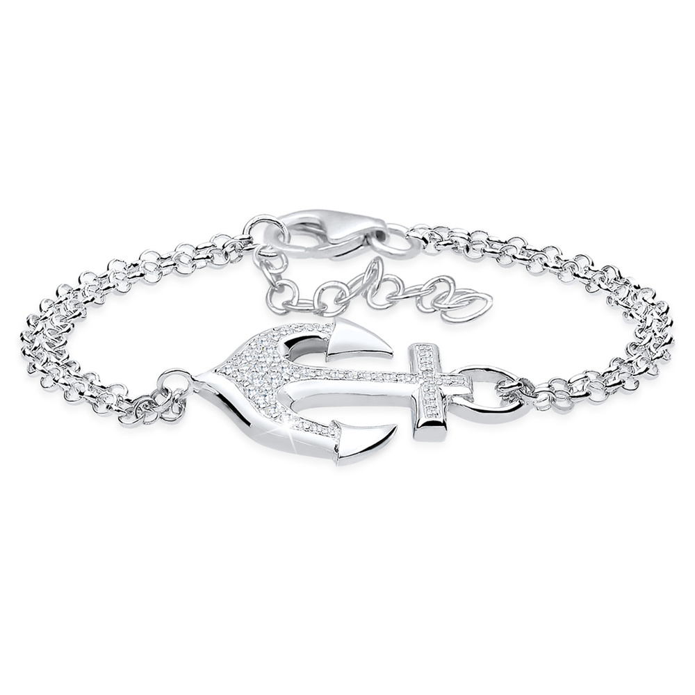 Elli Elli Bracelet Anker Zirkonia 925 Sterling Silber Bracelet