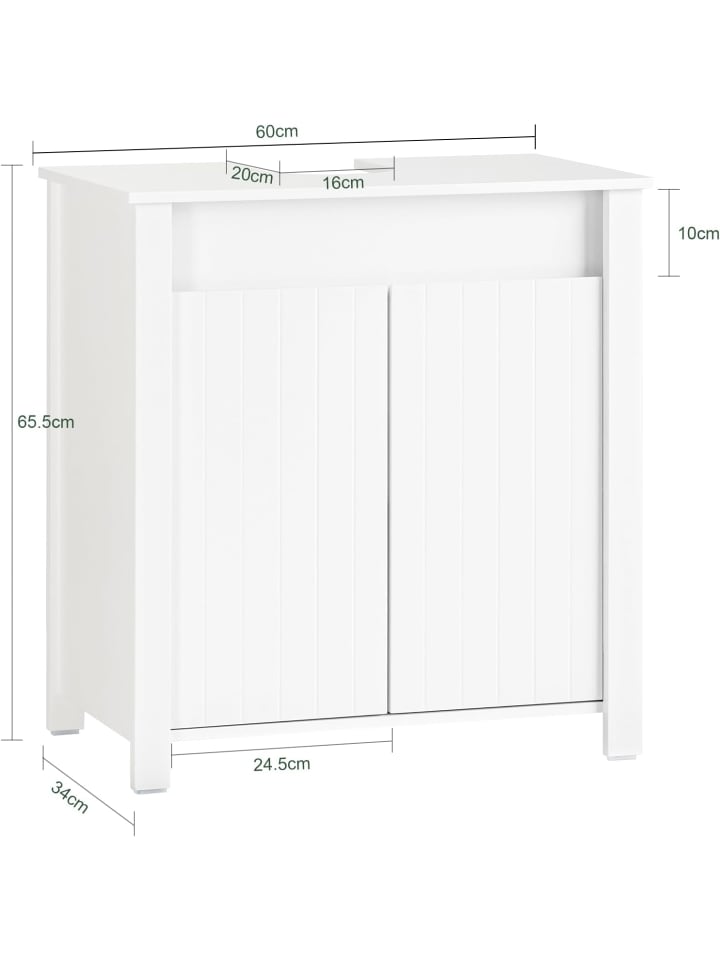 SoBuy Waschbeckenunterschrank in Weiß - (B)60 x (H)65,5 x (T)34cm günstig kaufen onesize