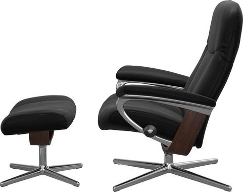 Stressless® Relaxsessel Garda, mit Cross Base, Größe M & L, Holzakzent Braun