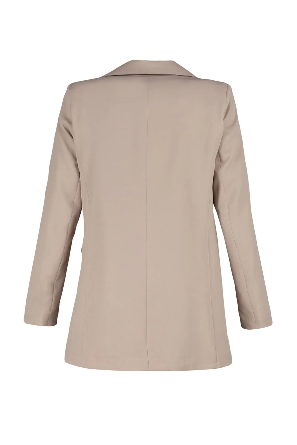 Trendyol Modest  Nerzfarbener Blazer aus Webstoff mit Doppelknöpfen und detailliertem Taschenfutter TCTSS22CE025