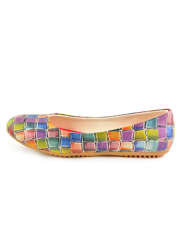 Goby Leder-Ballerinas in Bunt günstig kaufen