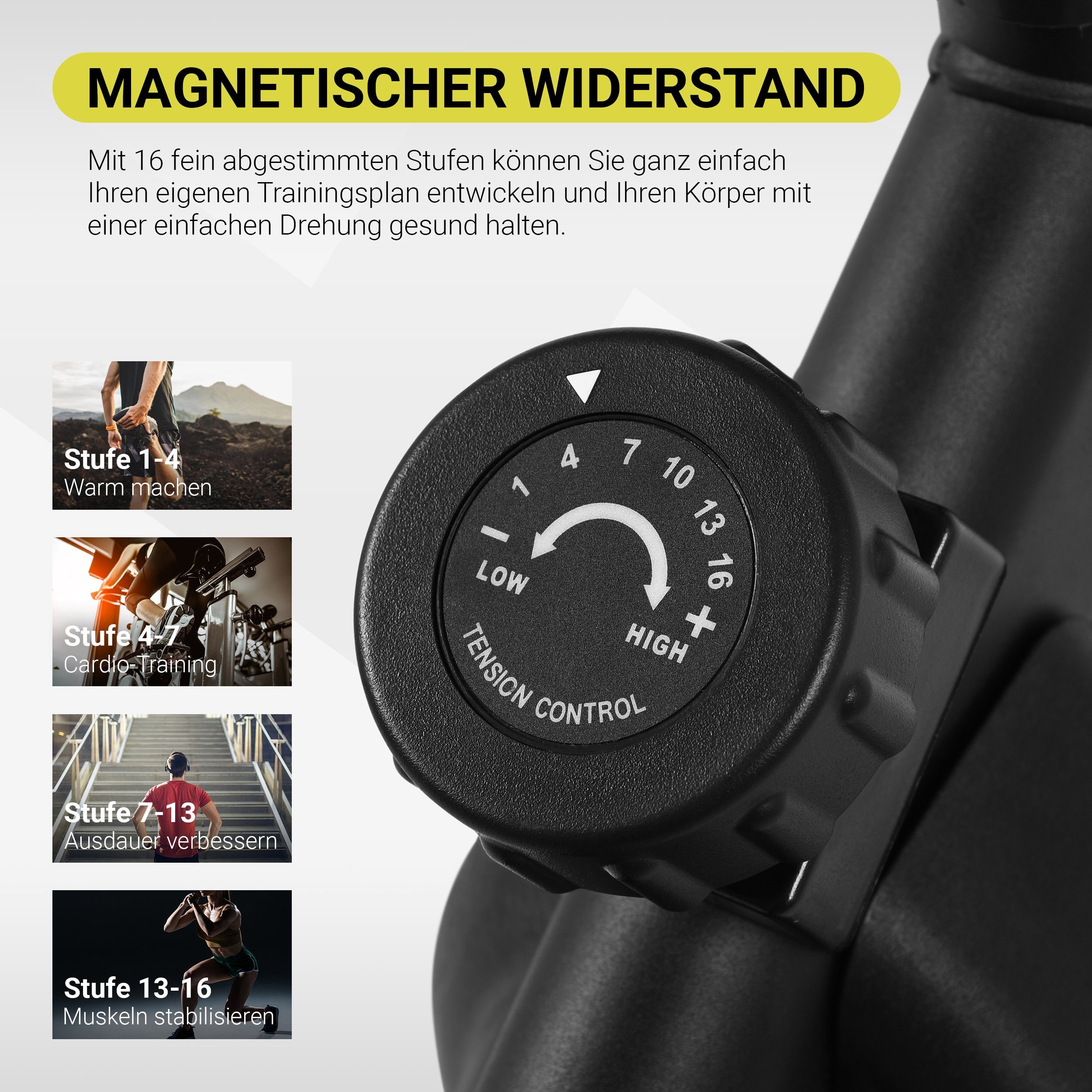 MSports® Speedbike Indoor Cycling Bike Black Series, Magnetischer Widerstand