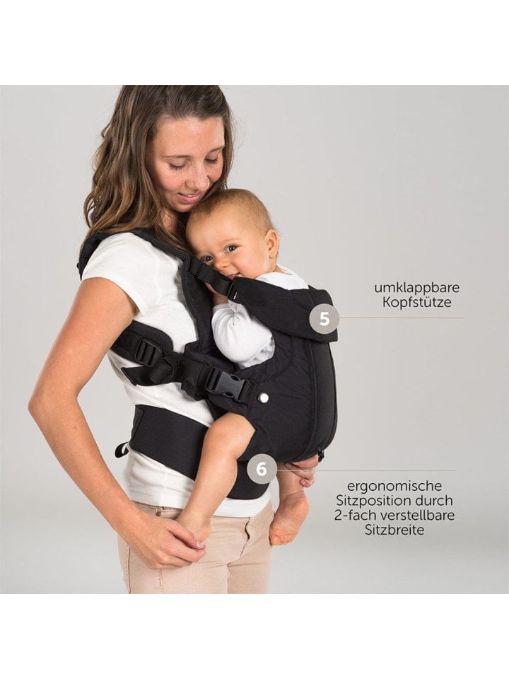 fillikid Babytrage Walk 4in1 inkl. Silikon-Schnullerbox Diamant in schwarz günstig kaufen onesize