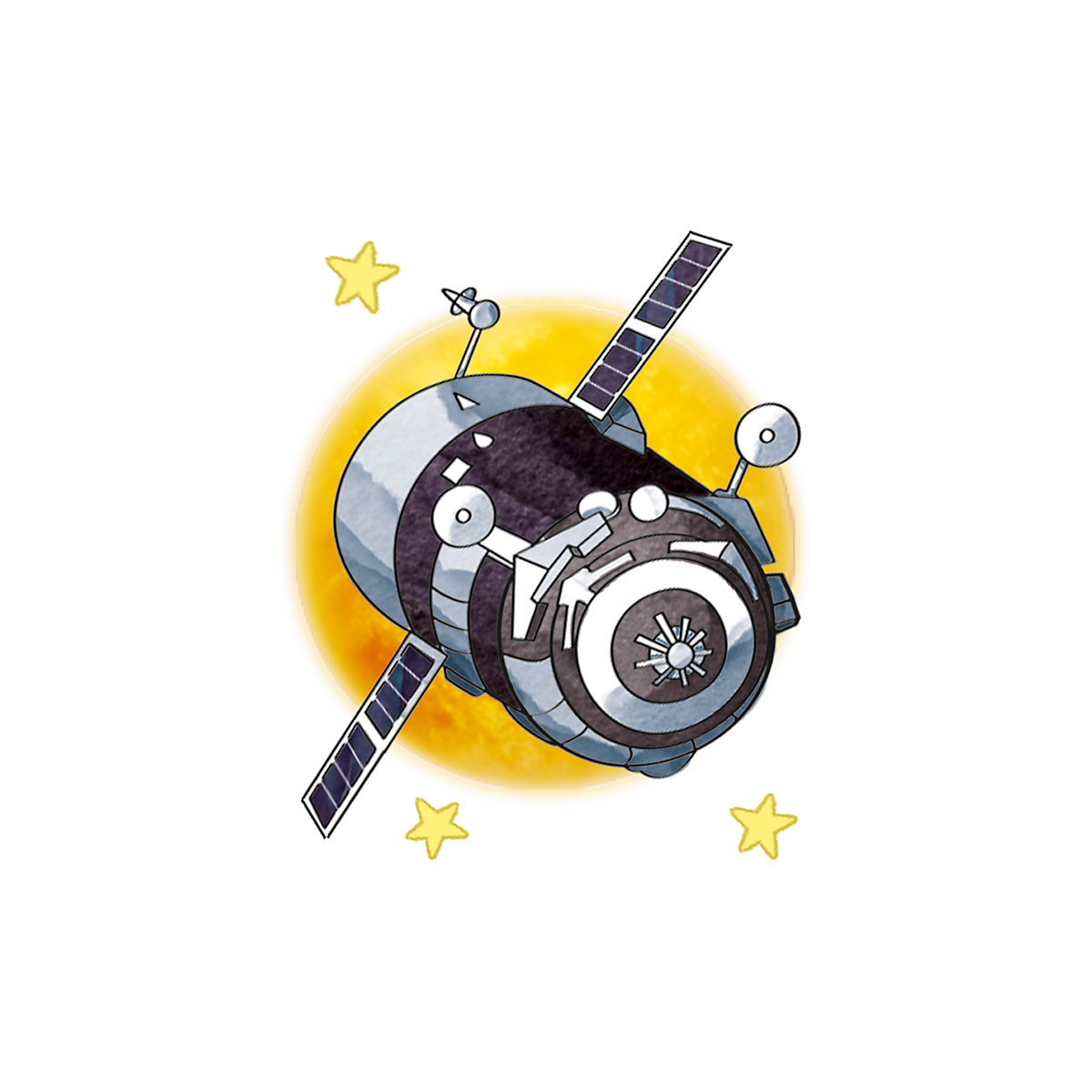 Mini-Tattoos Rakete & Planeten, 24 Stück