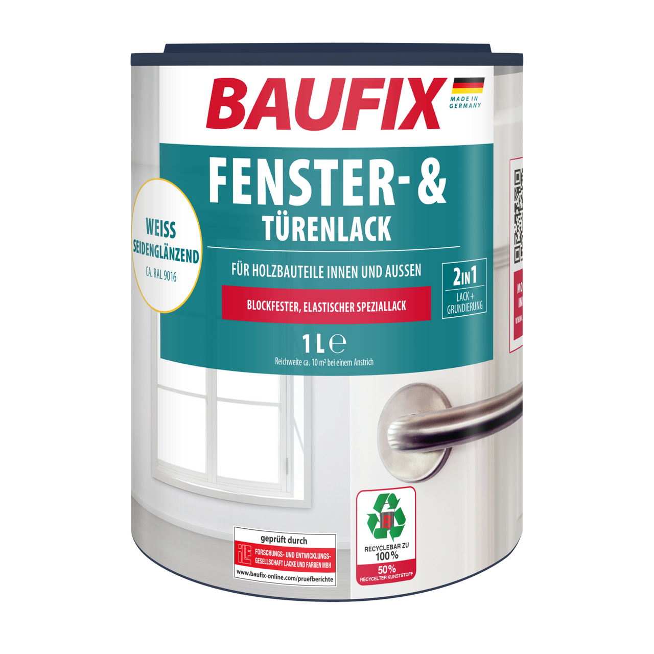 Baufix Fenster- & Türenlack weiß seidenglänzend